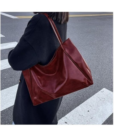 Red Shoulder Bag Leather Tote Bag Hobo Bags for Women Red Purses for Women Trendy 2024 Red Bag Y2k Bag Cute Tote Bag Brown $9...