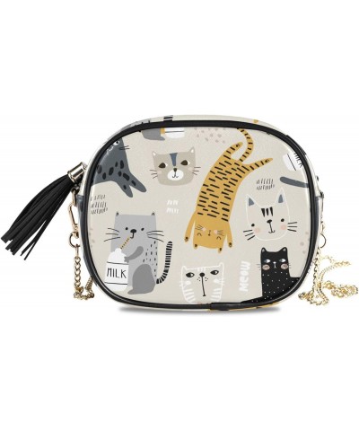 Women's Funny Cats Milk Bottle Crossbody Bag Fashion Purses Bag Cross Body Bag Shoulder Handbag with Adjustable Chain Strap $...