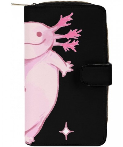 Cartoon Pink Axolotl Funny RFID Blocking Wallet Slim Clutch Organizer Purse with Credit Card Slots for Men and Women $20.79 W...