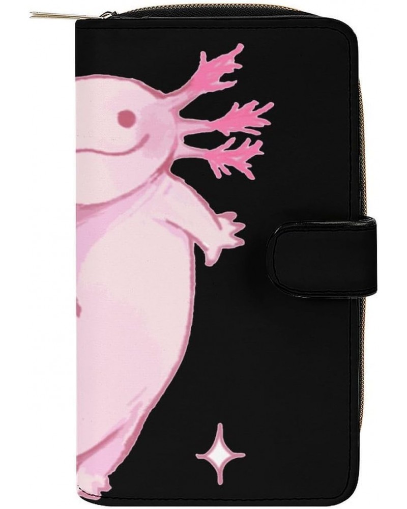 Cartoon Pink Axolotl Funny RFID Blocking Wallet Slim Clutch Organizer Purse with Credit Card Slots for Men and Women $20.79 W...