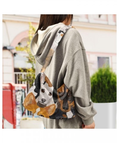 Plush Underarm Bag-Cute Dog Print Animal, Ladies Fluffy Shoulder Bag, Women Fluffy Tote Bag for Autumn and Winter $11.04 Totes