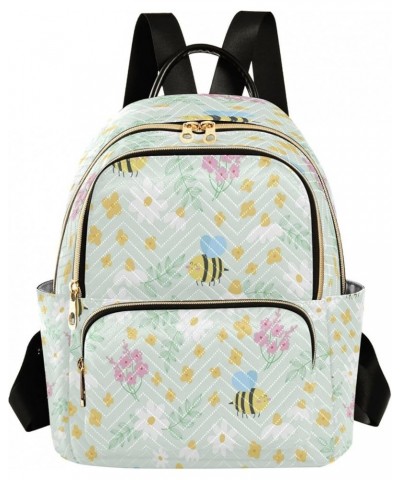 Women Backpack Purse Cartoon Bees Spring Summer Fashion Shoulder Bags Travel Backpack Small Daypacks S Medium $10.40 Backpacks