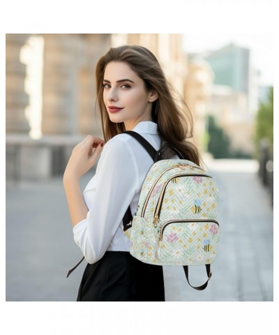 Women Backpack Purse Cartoon Bees Spring Summer Fashion Shoulder Bags Travel Backpack Small Daypacks S Medium $10.40 Backpacks