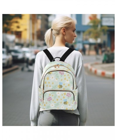 Women Backpack Purse Cartoon Bees Spring Summer Fashion Shoulder Bags Travel Backpack Small Daypacks S Medium $10.40 Backpacks