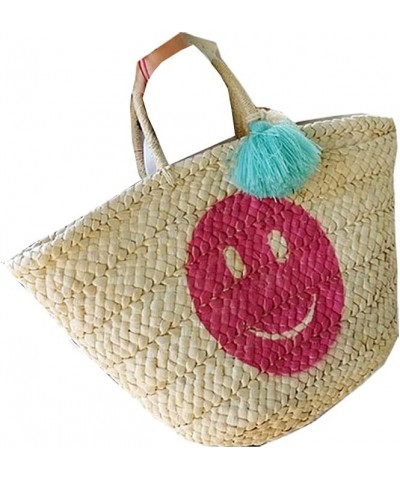 ZHIZIHUA Summer beach bag, handmade large straw tote bag, women's tote bag (Coffee color large,One Size) White One Size $25.7...