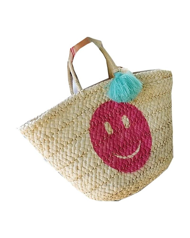 ZHIZIHUA Summer beach bag, handmade large straw tote bag, women's tote bag (Coffee color large,One Size) White One Size $25.7...