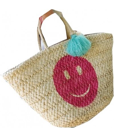 ZHIZIHUA Summer beach bag, handmade large straw tote bag, women's tote bag (Coffee color large,One Size) White One Size $25.7...