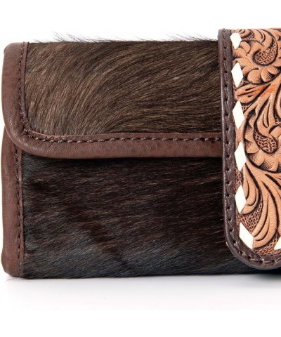 ADBGA319A Jewelry Case Hand Tooled Hair-On Genuine Leather Women Bag Western Handbag Purse $40.59 Handbags