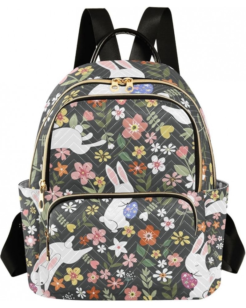 Easter Women Backpack Forest Bunny Flower Floral Anti-Theft Travel Backpack Lightweight Handbag Roomy Weekend Bag Everyday Us...