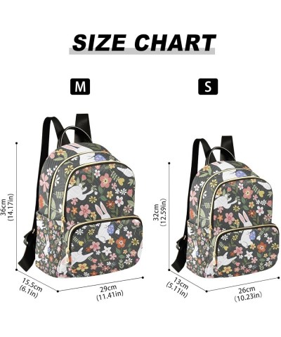 Easter Women Backpack Forest Bunny Flower Floral Anti-Theft Travel Backpack Lightweight Handbag Roomy Weekend Bag Everyday Us...