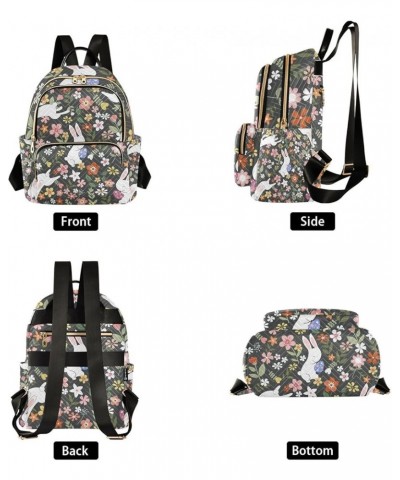 Easter Women Backpack Forest Bunny Flower Floral Anti-Theft Travel Backpack Lightweight Handbag Roomy Weekend Bag Everyday Us...