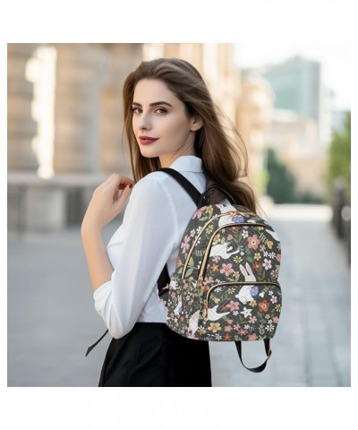 Easter Women Backpack Forest Bunny Flower Floral Anti-Theft Travel Backpack Lightweight Handbag Roomy Weekend Bag Everyday Us...