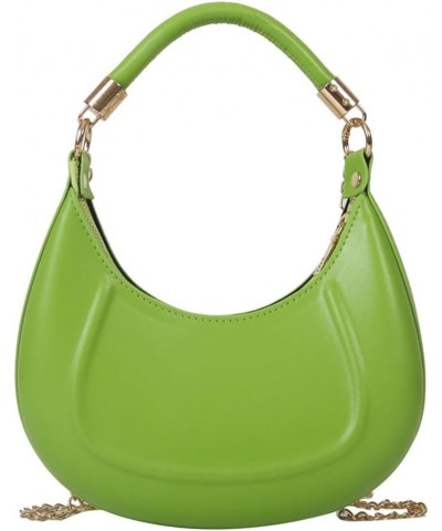 Tote Bags for Women PU Leather Crossbody Bags Y2K Hobo Handbag Crescent Shoulder Purse Light Green $12.74 Totes