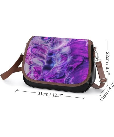 Printed Shoulder Crossbody Bag Leather Hobo Bags Medium Ladies Top Handles Satchels Letter S Pattern Color4 $21.12 Hobo Bags