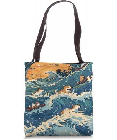 Surfin Pups Dog Cute Summer Tote Bag $13.19 Totes