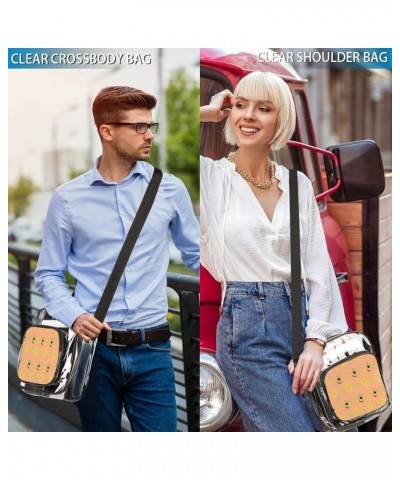 Bee Pattern Stadium-Approved Clear Crossbody Bag with Colorful Print Design Bee Yellow Flower $11.04 Crossbody Bags