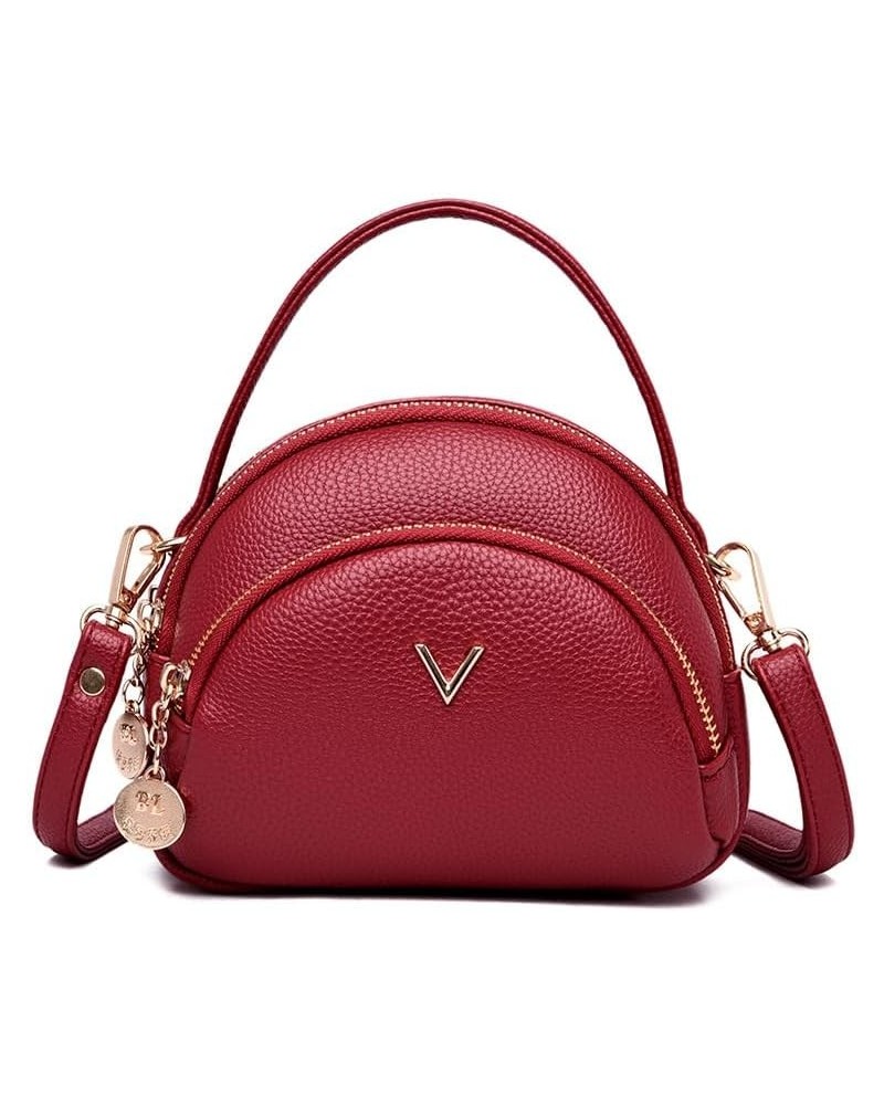 Women's Bag, Small Mobile Phone Bag, Soft Leather Shoulder Bag, Light Gray, 17 * 8 * 14CM Red $19.39 Totes