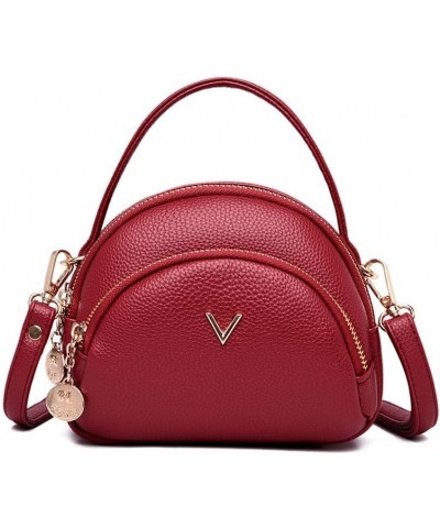 Women's Bag, Small Mobile Phone Bag, Soft Leather Shoulder Bag, Light Gray, 17 * 8 * 14CM Red $19.39 Totes