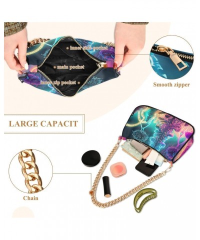 Crossbody Bags for Women Shoulder Purse Green Branches Handbags Stylish Clutch Purse with Chain Strap $13.80 Shoulder Bags