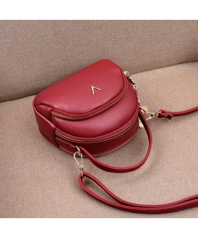 Women's Bag, Small Mobile Phone Bag, Soft Leather Shoulder Bag, Light Gray, 17 * 8 * 14CM Red $19.39 Totes