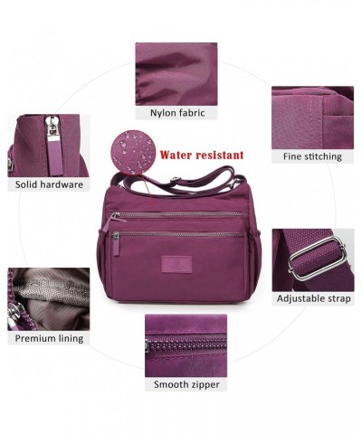 Crossbody Bags for Women with RFID Pocket Anti Theft Handbag Water Resistant Shoulder Bags Travel Purse 058-purple $13.60 Totes