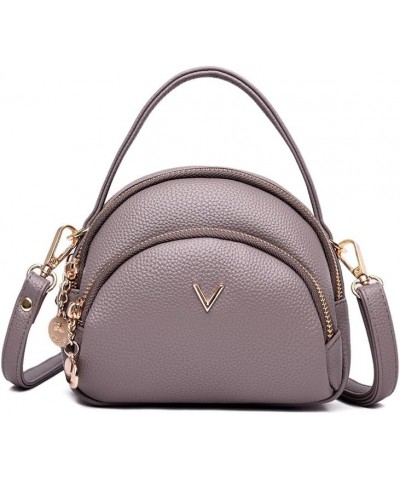 Women's Bag, Small Mobile Phone Bag, Soft Leather Shoulder Bag, Light Gray, 17 * 8 * 14CM Red $19.39 Totes