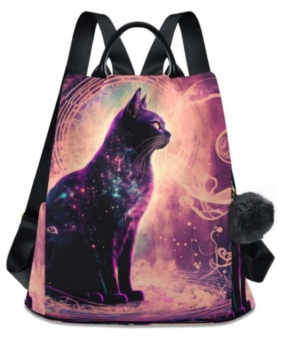 Women Fashion Backpack Mystical Black Cat print, Anti Theft Casual Daypack Shoulder Bag Purse for Travel Work 15 inches $17.2...