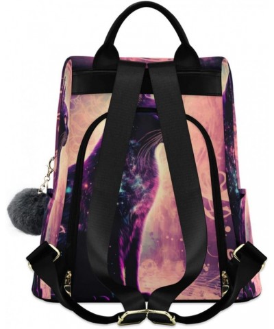 Women Fashion Backpack Mystical Black Cat print, Anti Theft Casual Daypack Shoulder Bag Purse for Travel Work 15 inches $17.2...