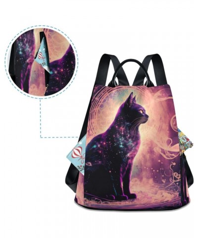 Women Fashion Backpack Mystical Black Cat print, Anti Theft Casual Daypack Shoulder Bag Purse for Travel Work 15 inches $17.2...