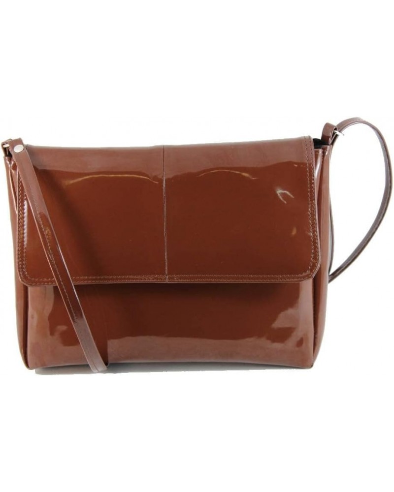 Womens Crossbody Bag Shoulder Clutch Purse Patent-cognac $21.19 Crossbody Bags