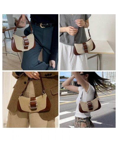 Women's Denim Hobo Bag Tote Handbag Fashion Y2k Shoulder Bag Crossbody Underarm Purse Brown $12.47 Totes